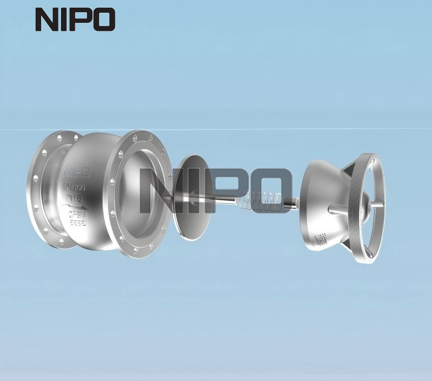 V&aacute;lvula de reten&ccedil;&atilde;o de fluxo axial de queda de baixa press&atilde;o, design simplificado