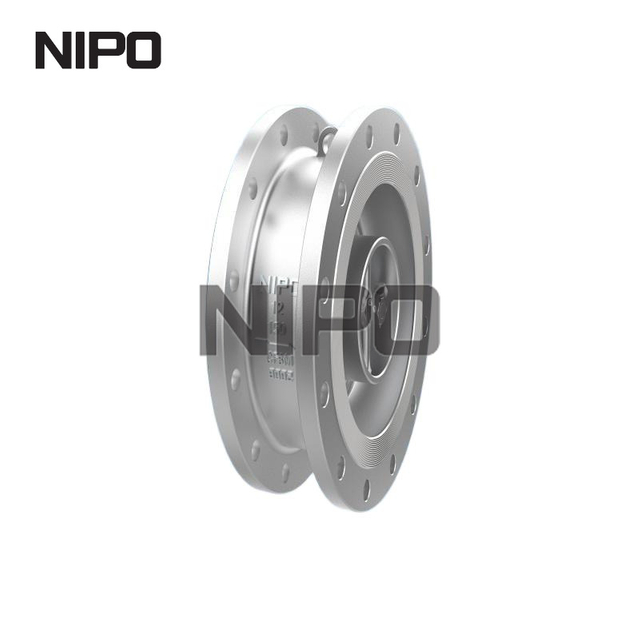 V&aacute;lvula de reten&ccedil;&atilde;o de fluxo axial de flange dupla, corpo em a&ccedil;o carbono, categoria industrial