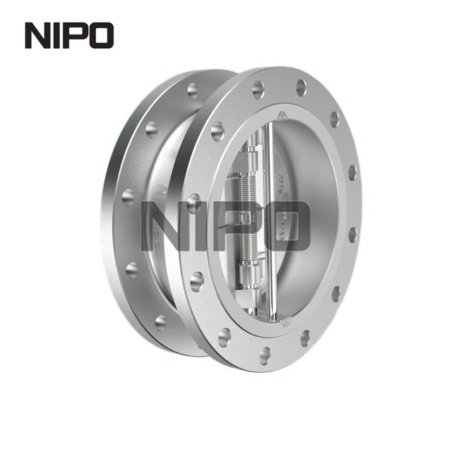 V&aacute;lvula de reten&ccedil;&atilde;o de giro de disco duplo, design de flange sem retentor API6D