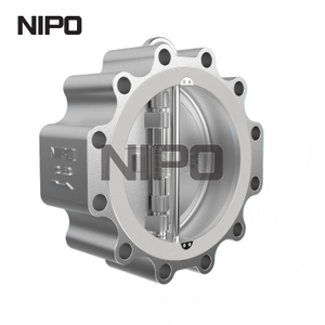 Válvula de retenção de giro de disco duplo tipo talão de corpo fundido 