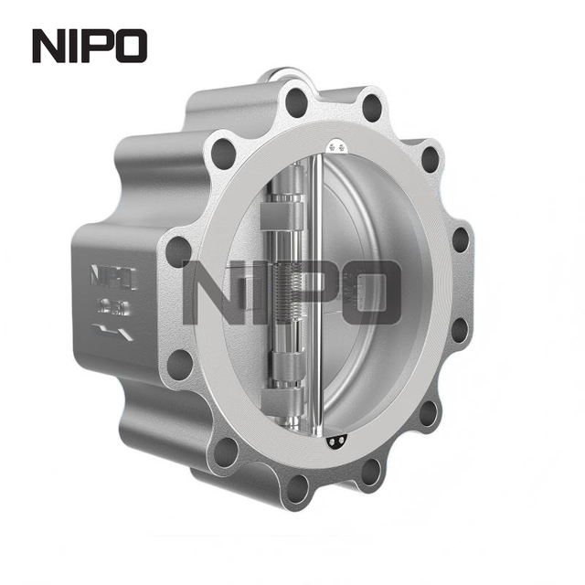 Válvula de retenção de giro de disco duplo tipo talão de corpo fundido 