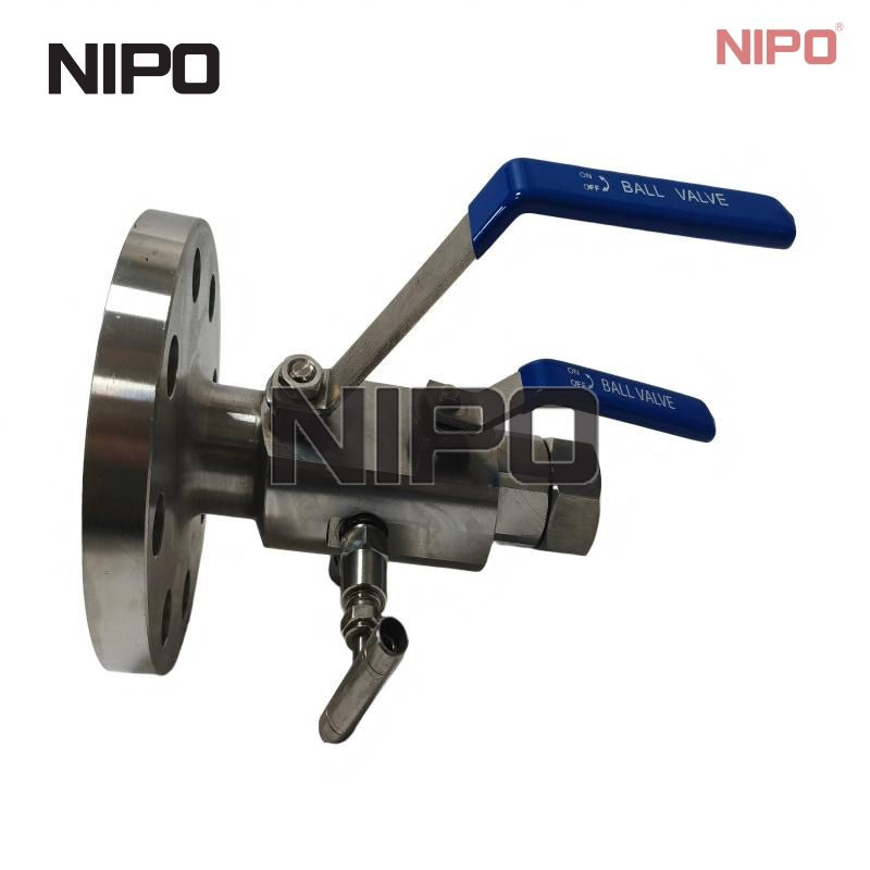 V&aacute;lvula de esfera de duplo bloqueio e sangramento integral DBB | V&aacute;lvula DBB de instrumento de a&ccedil;o inoxid&aacute;vel flange-a-rosca